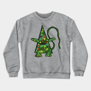 Green Christmas cat for Holidays Crewneck Sweatshirt